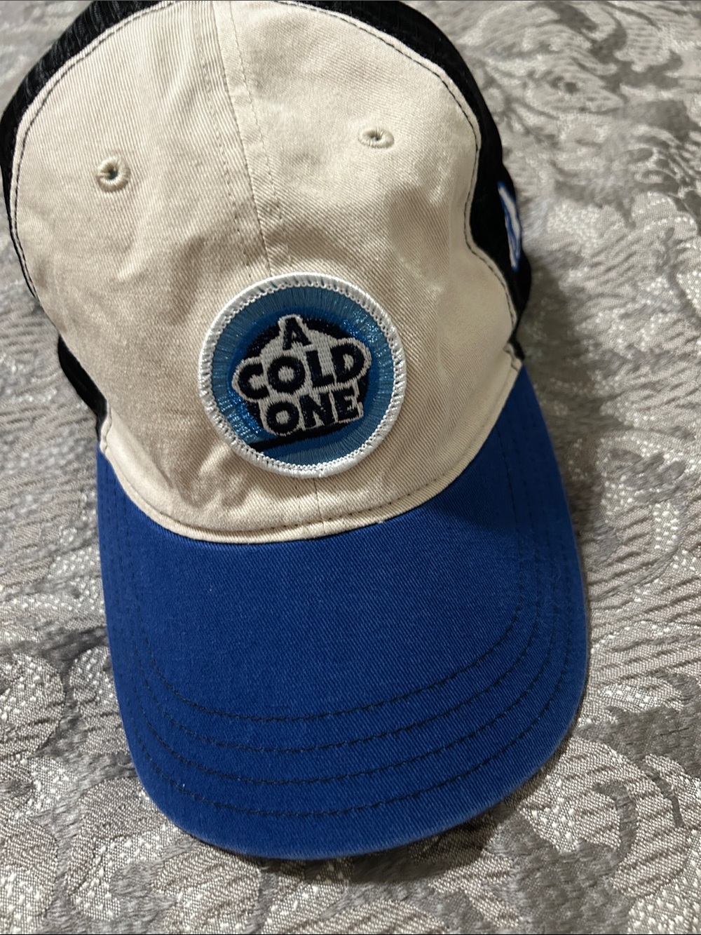 Reformation Brewery A Cold One Two-Tone Blue and Cream Baseball Cap